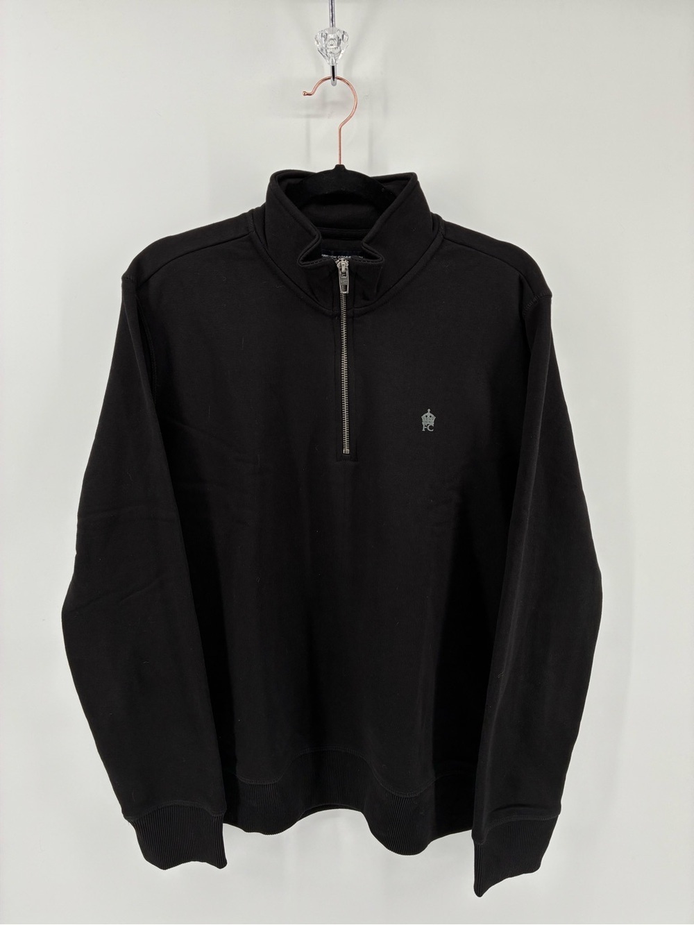 French Connection Pullover Black Half-Zip Sweater